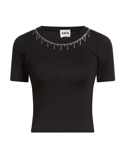 Berna Woman T-shirt Black Size L Viscose, Elastic Fibres
