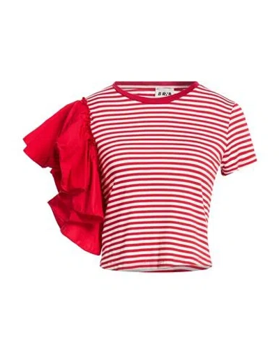 Berna Woman T-shirt Red Size L Cotton, Polyamide, Elastane, Polyester In Multi