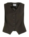 Berna Woman Tailored Vest Dark Green Size 4 Polyester, Viscose, Elastane