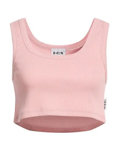 Berna Woman Tank Top Pink Size M Cotton, Elastic Fibres