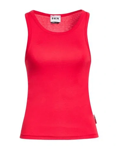 Berna Woman Tank Top Red Size S Viscose, Elastic Fibres