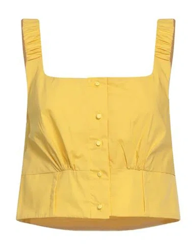 Berna Woman Top Yellow Size M Cotton