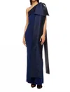 Bernadette Adrian One Shoulder Maxi Dress In Navy In Blue
