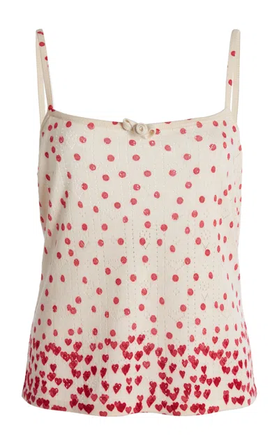 Bernadette Alba Polka Dot Silk Top In Multi