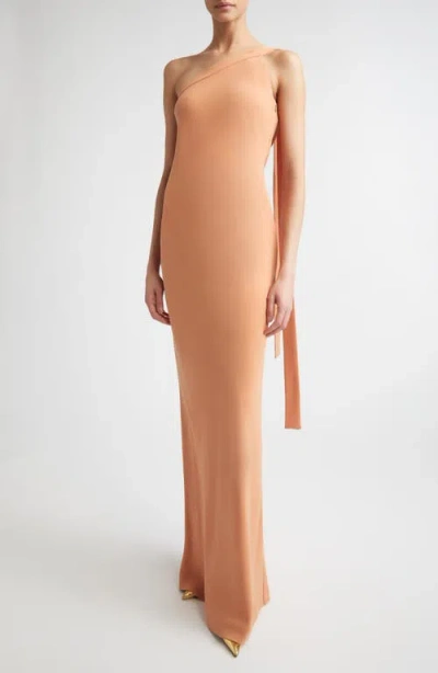 Bernadette Alexander One-shoulder Gown In Orange
