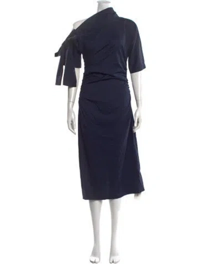 Pre-owned Bernadette Asymmetrical Long Dress In Blue