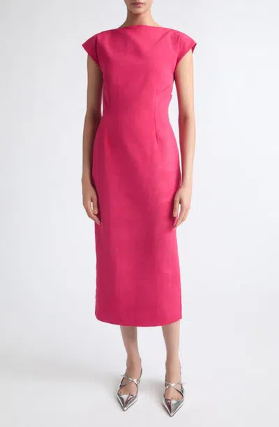 Bernadette Atticus Boat Neck Midi Dress In Pink