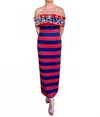 Bernadette Aude Maxi Dress In Red & Blue Stripe In Multi