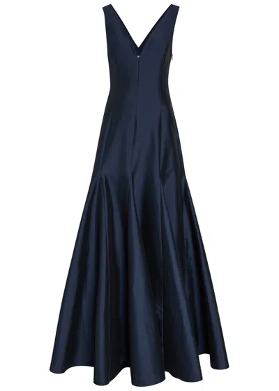 Bernadette Aurelia Paneled Crepe Gown In Blue