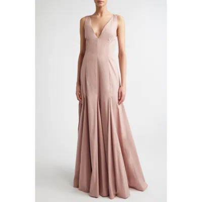 Bernadette Aurelia V-neck Stretch Mermaid Gown In Pink