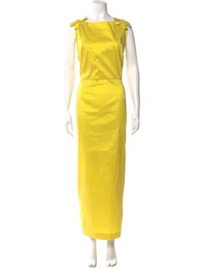 Pre-owned Bernadette Bateau Neckline Long Dress In Yellow