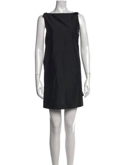 Pre-owned Bernadette Bateau Neckline Mini Dress In Black