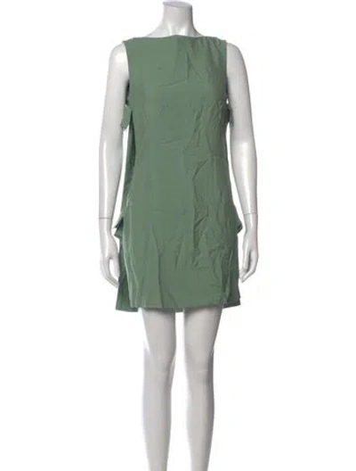 Pre-owned Bernadette Bateau Neckline Mini Dress In Green