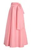 Bernadette Beatrice Sash-detailed Taffeta Maxi Skirt In Pink