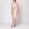 Bernadette Beige/pink Bart Dress With Oversized Bow In Pink