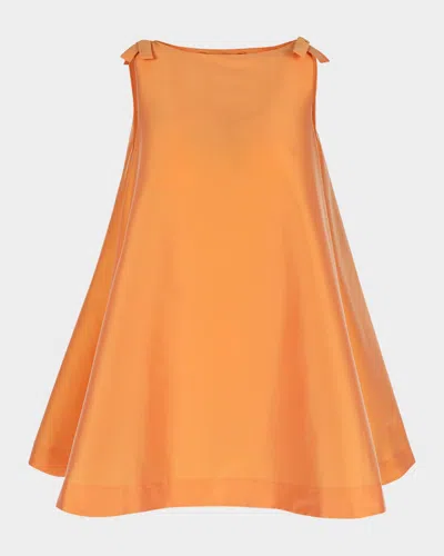 Bernadette Boatneck Cape Mini Dress In Carrot