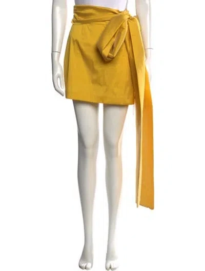 Pre-owned Bernadette Bow Accents Mini Skirt In Yellow