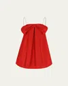 Bernadette Bow Strapless Babydoll Mini Dress In Red
