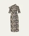Bernadette Bowery Off-the-shoulder Buttercup-print Cotton-linen Maxi Dress In Buttercups - Black