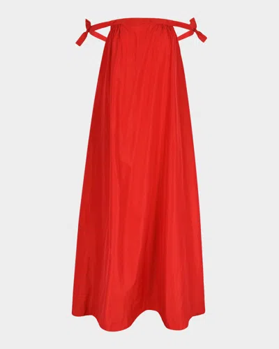 Bernadette Brigitte Bow Off-the-shoulder Gown In Red