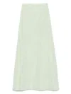 Bernadette Caswell Taffeta Maxi Skirt In Green