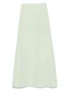 Bernadette Caswell Taffeta Maxi Skirt In Green