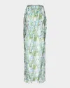Bernadette Charlene Sequin Embroidered Cape Gown In Grape Hyacint Blue On Blue