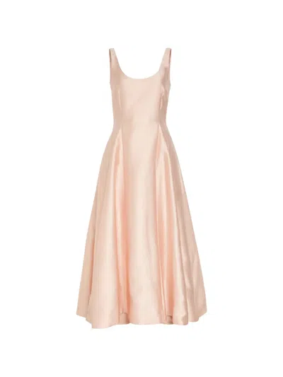 Bernadette Charles Paneled Pebble-crepe Midi Dress In Gray