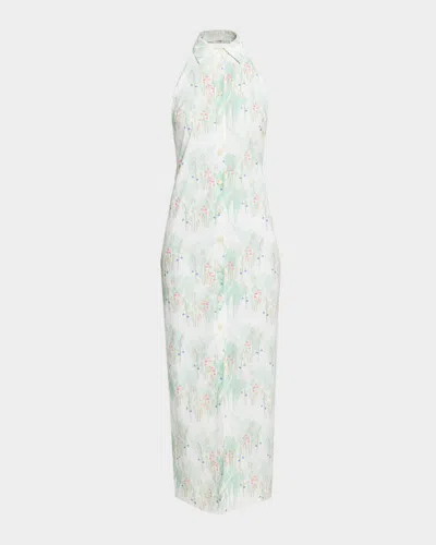 Bernadette Cici Floral Halter Midi Shirtdress In Multi