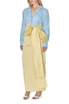 Bernadette Claire Contrast Gown With Bow Detail In Multi