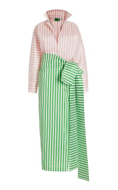 Bernadette Claire Striped Linen-crepe Maxi Dress In Multi