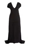 Bernadette Clara Scarf Detailed Maxi Dress In Black