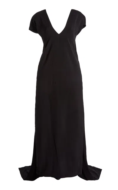 Bernadette Clara Scarf Detailed Maxi Dress In Black