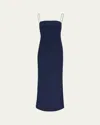 Bernadette Column Gown With Bow Detail In Navy