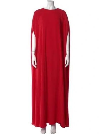 Pre-owned Bernadette Crew Neck Long Dress In Red