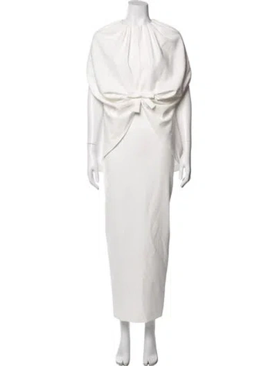 Pre-owned Bernadette Crew Neck Long Dress In White