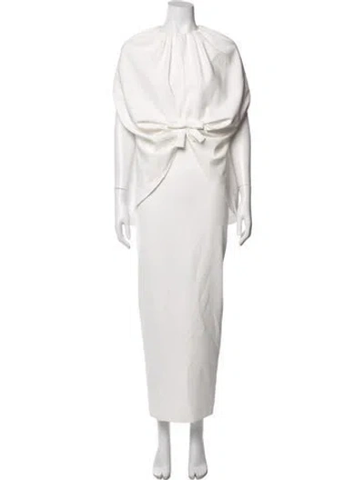 Pre-owned Bernadette Crew Neck Long Dress In White
