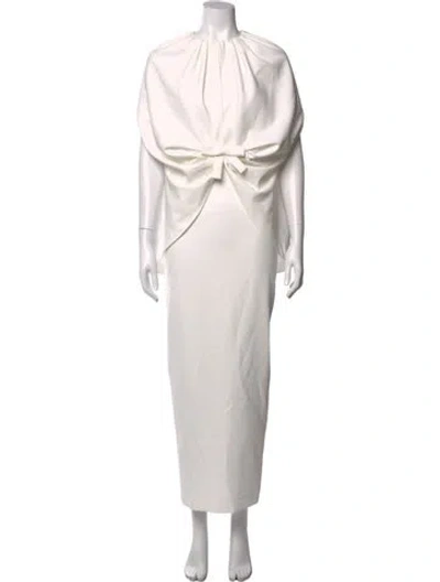 Pre-owned Bernadette Crew Neck Long Dress In White