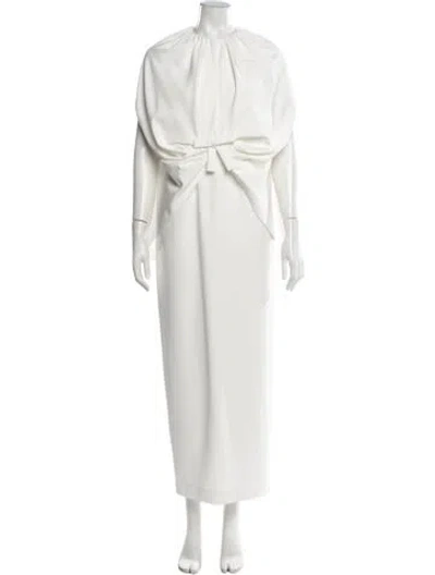 Pre-owned Bernadette Crew Neck Long Dress In White