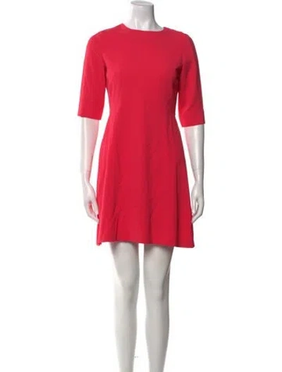 Pre-owned Bernadette Crew Neck Mini Dress In Red