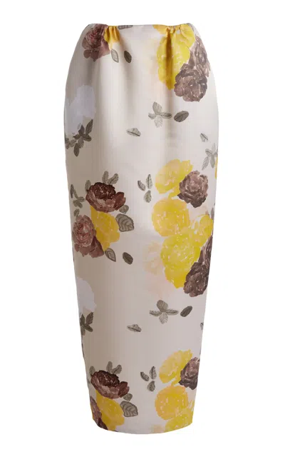 Bernadette Damian Floral Maxi Skirt In Yellow