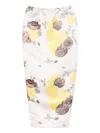 Bernadette Damian Floral-print Midi Skirt In White