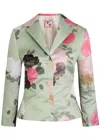 Bernadette Elle Floral-print Satin Jacket In Blue