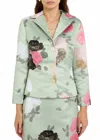 Bernadette Elle Floral-print Satin Jacket In Auscot Rose In Green