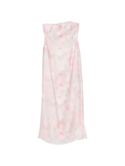 Bernadette Elora Floral-print Strapless Midi Dress In Pink