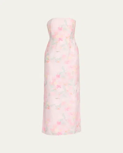 Bernadette Elora Strapless Floral Linen Maxi Dress