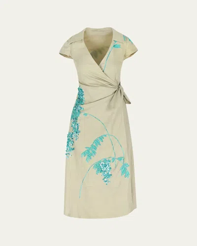 Bernadette Embellished Wrap Dress