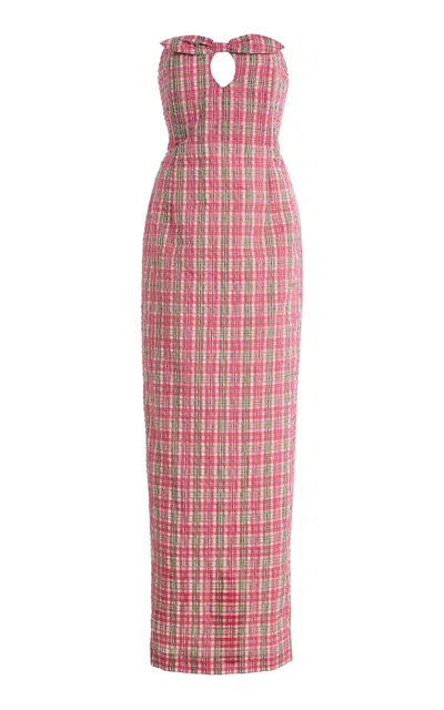 Bernadette Exclusive Charlotte Checked Seersucker Midi Dress In Multi