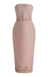 Bernadette Exclusive Louise Crepe Midi Dress In Pink