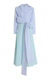 Bernadette Exclusive Riviera Clarence Striped Cotton Maxi Shirt Dress